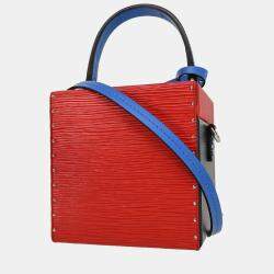 Pre Owned Louis Vuitton Navy Red Epi Bleecker Box Handbag