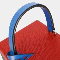 Pre Owned Louis Vuitton Navy Red Epi Bleecker Box Handbag