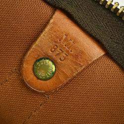 Pre Owned Louis Vuitton Keepall 55 Brown Monogram Canvas Duffel Bag