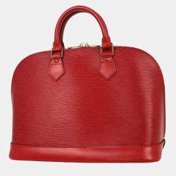 Pre Owned Louis Vuitton Red Epi Alma Handbag