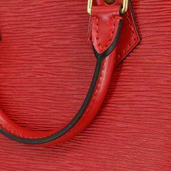 Pre Owned Louis Vuitton Red Epi Alma Handbag