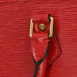 Pre Owned Louis Vuitton Red Epi Alma Handbag