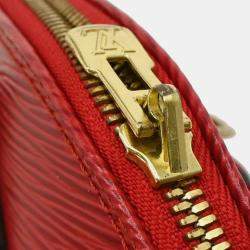 Pre Owned Louis Vuitton Red Epi Alma Handbag