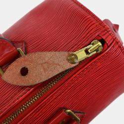 Pre Owned Louis Vuitton Red Epi Speedy 25 Handbag