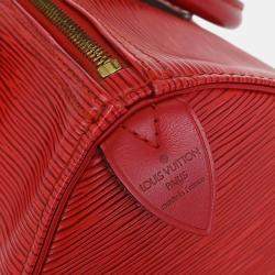 Pre Owned Louis Vuitton Red Epi Speedy 25 Handbag