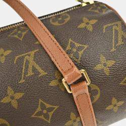 Pre Owned Louis Vuitton Papillon 26 Brown Monogram Canvas Top Handle Bag