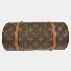 Pre Owned Louis Vuitton Papillon 26 Brown Monogram Canvas Top Handle Bag