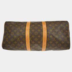 Pre Owned Louis Vuitton Keepall 45 Brown Monogram Canvas Duffel Bag
