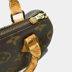Pre Owned Louis Vuitton Speedy Mini Brown Monogram Canvas Top Handle Bag