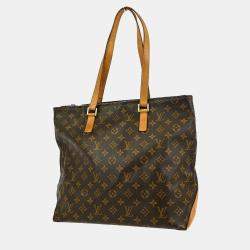 Pre Owned Louis Vuitton Cabas Mezzo Brown Monogram Canvas Tote Bag