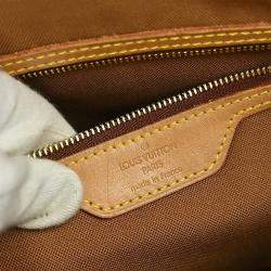 Pre Owned Louis Vuitton Cabas Mezzo Brown Monogram Canvas Tote Bag