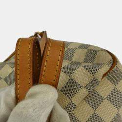 Pre Owned Louis Vuitton Damier Azur Siracusa PM Coated Canvas Crossbody Bag