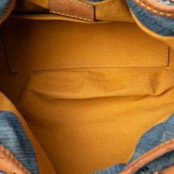 Pre Owned حقيبة لوي فيتون دينيم مونوغرامي أزرق بليتي