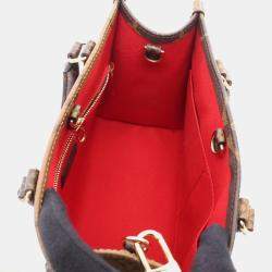 Pre Owned Louis Vuitton On The Go Pm Handbag Coated Canvas Monogram Giant Reverse Women'S Brown And Beige