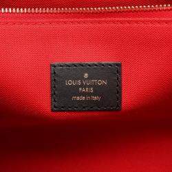 Pre Owned Louis Vuitton On The Go Pm Handbag Coated Canvas Monogram Giant Reverse Women'S Brown And Beige