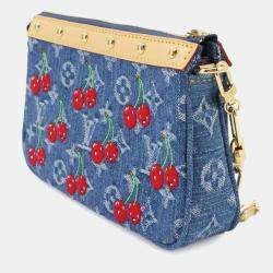 Pre Owned Louis Vuitton x Takashi Murakami Pochette Accessoires Monogram Denim Canvas Shoulder Bag