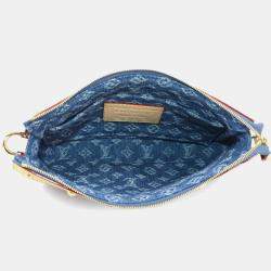 Pre Owned Louis Vuitton x Takashi Murakami Pochette Accessoires Monogram Denim Canvas Shoulder Bag