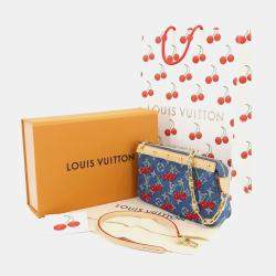 Pre Owned Louis Vuitton x Takashi Murakami Pochette Accessoires Monogram Denim Canvas Shoulder Bag