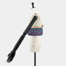 Pre Owned Louis Vuitton x Takashi Murakami Pochette Accessoires Monogram Denim Canvas Shoulder Bag