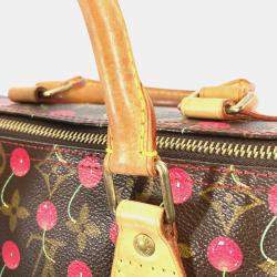 مملوكة مسبقًا Louis Vuitton Monogram Cherry Speedy 25 Bag Mini Boston Handbag Canvas Red