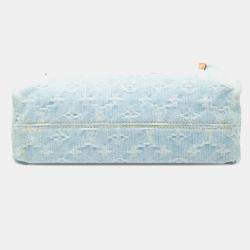 Pre Owned Louis Vuitton Monogram Denim Let Go Handbag Light Blue Denim