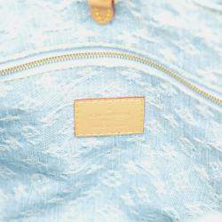 Pre Owned Louis Vuitton Monogram Denim Let Go Handbag Light Blue Denim