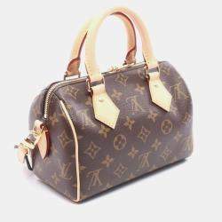 Pre Owned حقيبة يد لوي فيتون سبيدي باندوليير 20 مونوجرام كانفاس و جلد بني