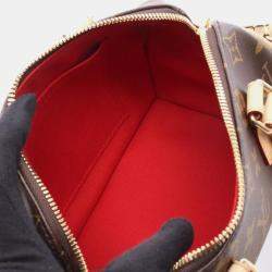 Pre Owned حقيبة يد لوي فيتون سبيدي باندوليير 20 مونوجرام كانفاس و جلد بني