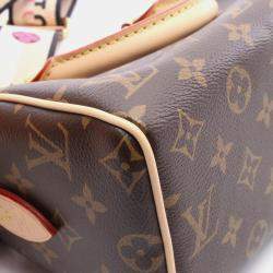 Pre Owned حقيبة يد لوي فيتون سبيدي باندوليير 20 مونوجرام كانفاس و جلد بني