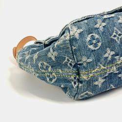 Pre Owned Louis Vuitton Monogram Denim Sac Ado Pm Backpack Canvas Blue