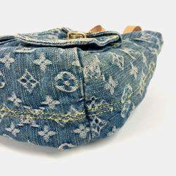 Pre Owned Louis Vuitton Monogram Denim Sac Ado Pm Backpack Canvas Blue