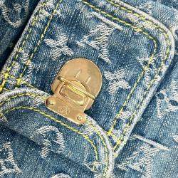 Pre Owned Louis Vuitton Monogram Denim Sac Ado Pm Backpack Canvas Blue