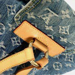 Pre Owned Louis Vuitton Monogram Denim Sac Ado Pm Backpack Canvas Blue