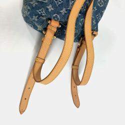 Pre Owned Louis Vuitton Monogram Denim Sac Ado Pm Backpack Canvas Blue
