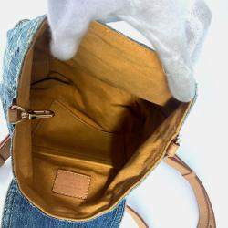 Pre Owned Louis Vuitton Monogram Denim Sac Ado Pm Backpack Canvas Blue