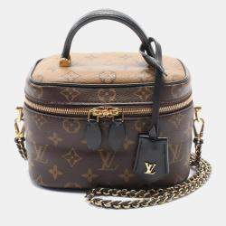 مملوكة مسبقًا Louis Vuitton Vanity Nv Pm Handbag Coated Canvas Leather Monogram Reverse Brown Black