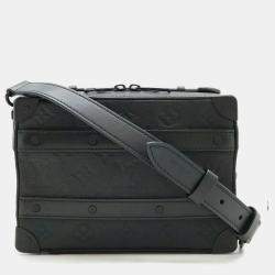 Pre Owned Louis Vuitton Taurillon Monogram Handle Soft Trunk Pochette Shoulder Bag Handbag Noir Black