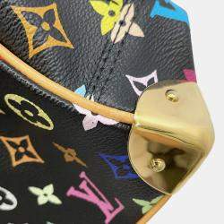 Pre Owned Louis Vuitton Monogram Multicolore Trouville Handbag Black