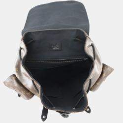 Pre Owned Louis Vuitton Monogram Macassar Christopher Mm Backpack Black