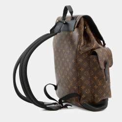 Pre Owned Louis Vuitton Monogram Macassar Christopher Mm Backpack Black