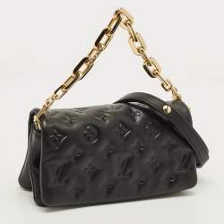 مملوكة مسبقًا Louis Vuitton Coussin Black Monogram Embossed Leather Pochette