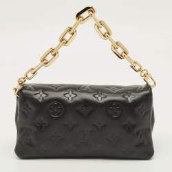 مملوكة مسبقًا Louis Vuitton Coussin Black Monogram Embossed Leather Pochette