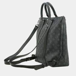 Pre Owned Louis Vuitton Black Monogram Eclipse Tote Backpack