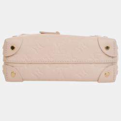 Pre Owned حقيبة لويس فيتون بيضاء بمونوغرام منقوش بيتيت مال سوپل