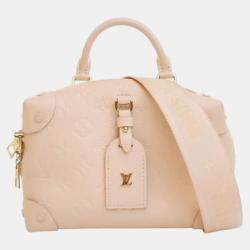 Pre Owned حقيبة لويس فيتون بيضاء بمونوغرام منقوش بيتيت مال سوپل