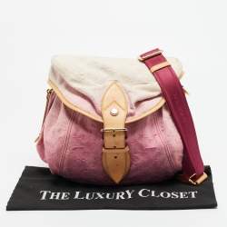 Pre Owned Louis Vuitton Sunshine Pink Washed Denim Monogram Limited Edition Bag