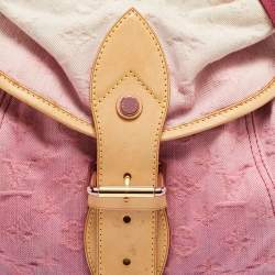 Pre Owned Louis Vuitton Sunshine Pink Washed Denim Monogram Limited Edition Bag