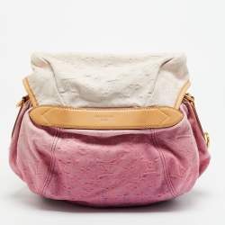 Pre Owned Louis Vuitton Sunshine Pink Washed Denim Monogram Limited Edition Bag