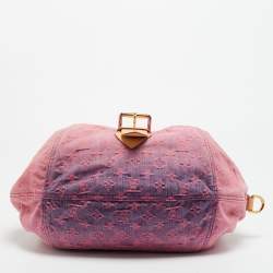 Pre Owned Louis Vuitton Sunshine Pink Washed Denim Monogram Limited Edition Bag