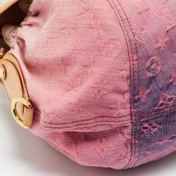 Pre Owned Louis Vuitton Sunshine Pink Washed Denim Monogram Limited Edition Bag